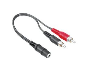ADAPTER 2xCINCH WT., JACK 3,5mm STEREO GN.