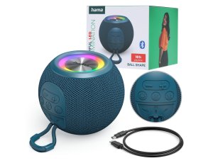 Głośnik Bluetooth Hama BALLSHAPE, kompaktowy, przenośny, niebieski