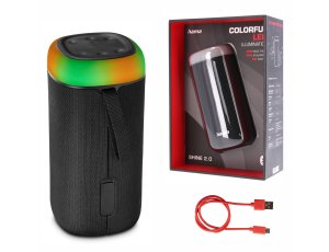 Głośnik przenośny Hama Shine 2.0 30W LED czarny