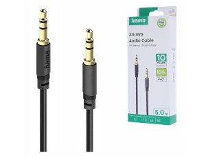 Hama kabel audio jack 3,5 mm 5 m czarny (Essential Line)