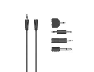 Hama Kabel Jack 3,5mm wtyk-gniazdo+zestaw adapterów 2,5m czarny