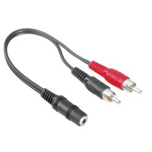 ADAPTER 2xCINCH WT., JACK 3,5mm STEREO GN.