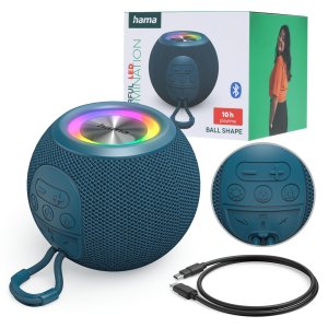Głośnik Bluetooth Hama BALLSHAPE, kompaktowy, przenośny, niebieski