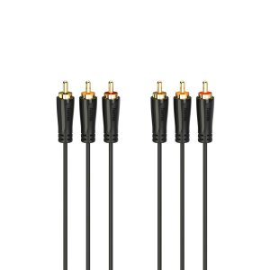 Hama Kabel 3xcinch - 3xcinch 3m, pozłacane wtyki, czarny