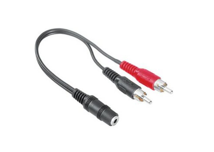 ADAPTER 2xCINCH WT., JACK 3,5mm STEREO GN.