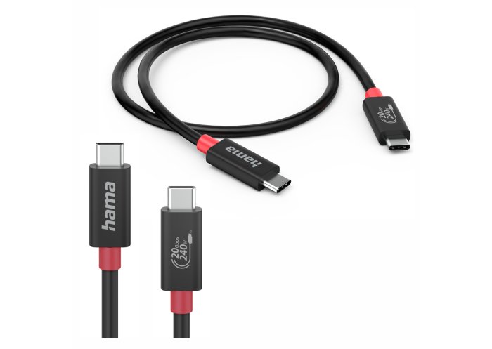Kabel Hama USB-C USB4 Gen2 20Gbit/s 5A 240W 2m