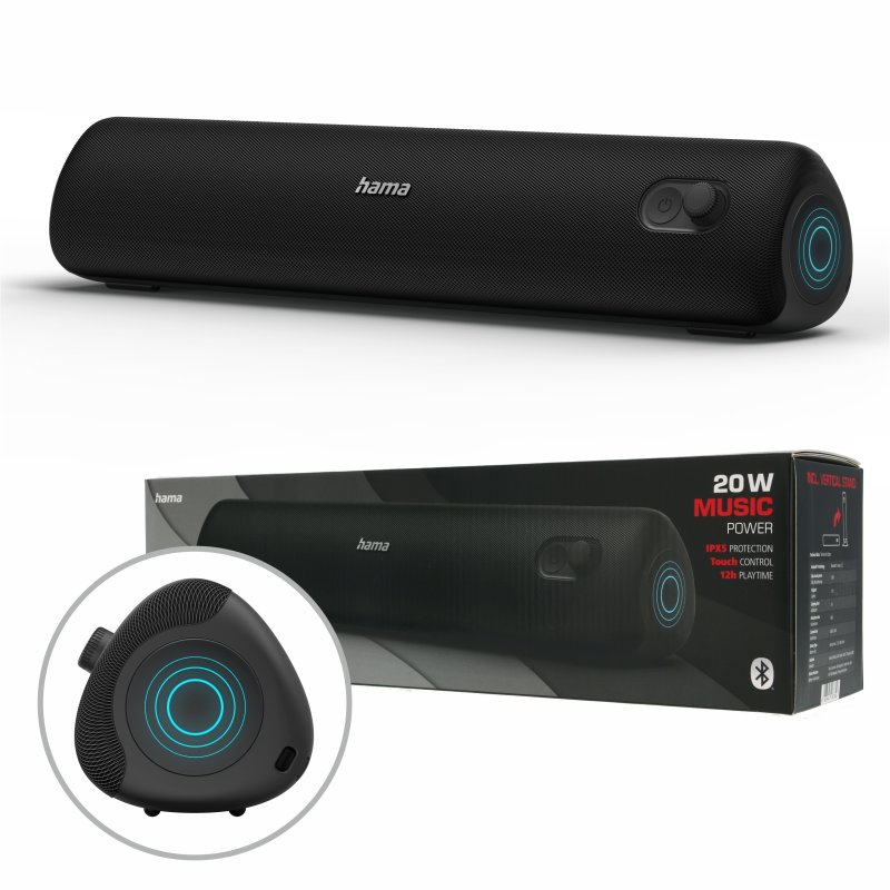 Głośnik bezprzewodowy Bluetooth 5.3 Hama Piperoll 3.0 Soundbar 20W Stereo