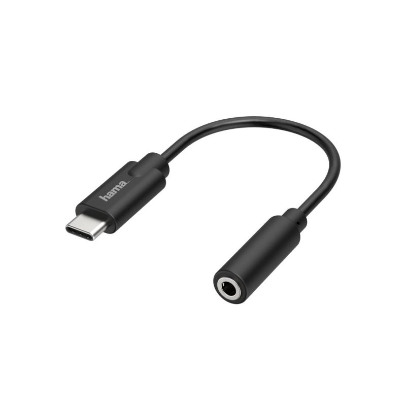 Hama Adapter USB-C, Jack 3,5mm, przejściówka czarny