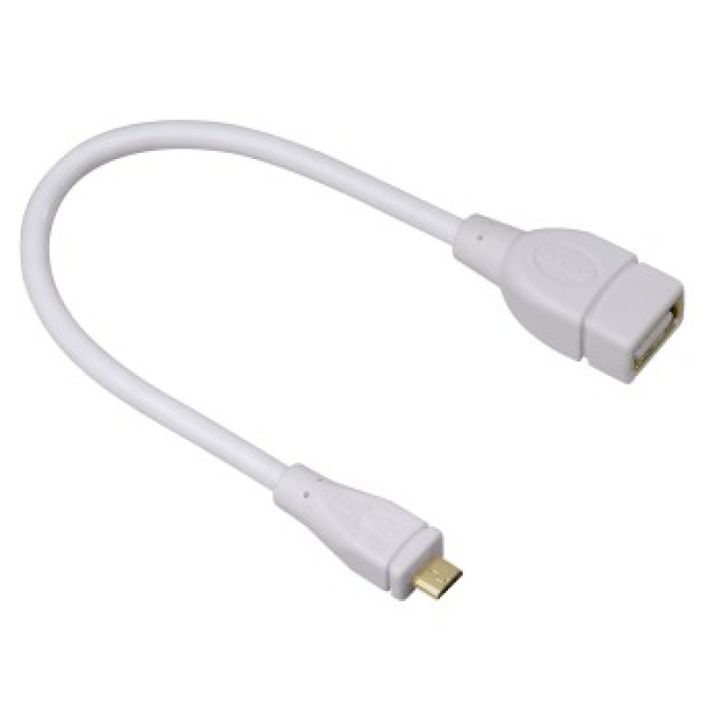 Hama adapter USB MICRO B WT., USB A GN. 15CM BIAŁY