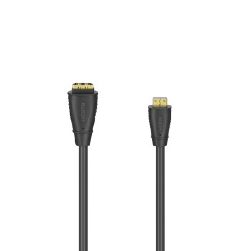 Hama Adapter wtyk mini HDMI, gniazdo HDMI, 10 cm, czarny