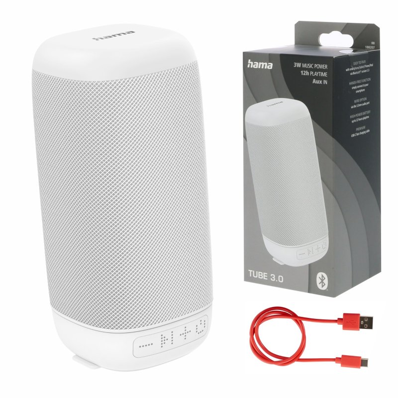Hama Głośnik Mobilny Bluetooth Przenośny Bezprzewodowy Biały