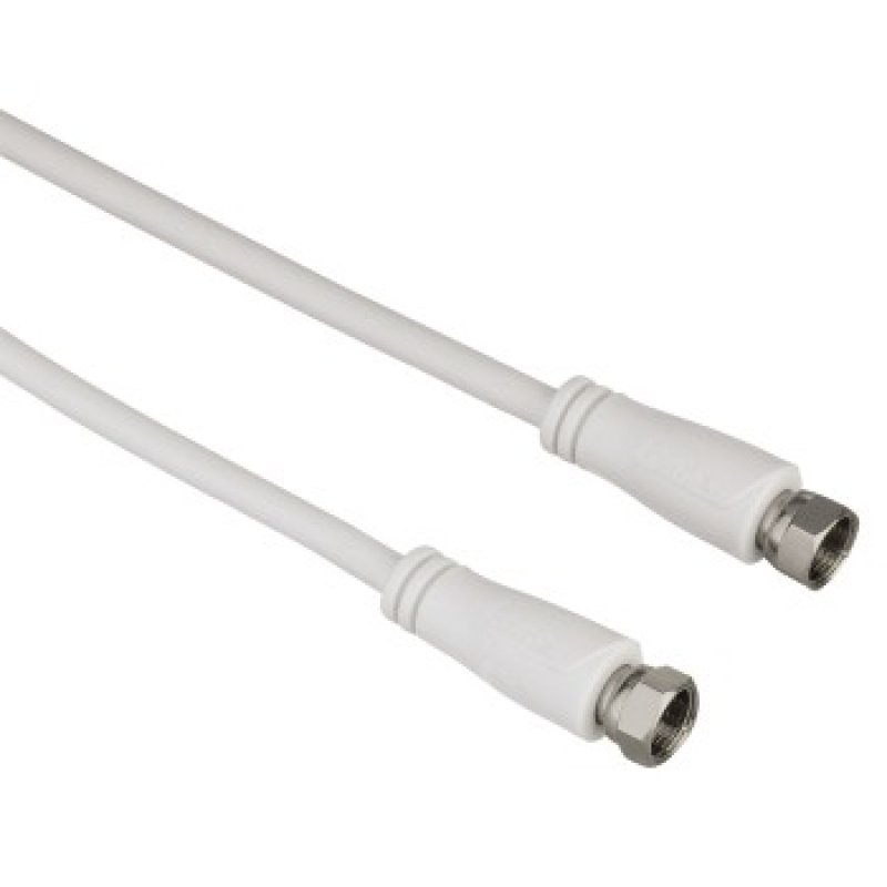 Hama kabel ANTENOWY 90dB WTYK F, WTYK F BIAŁY 3M