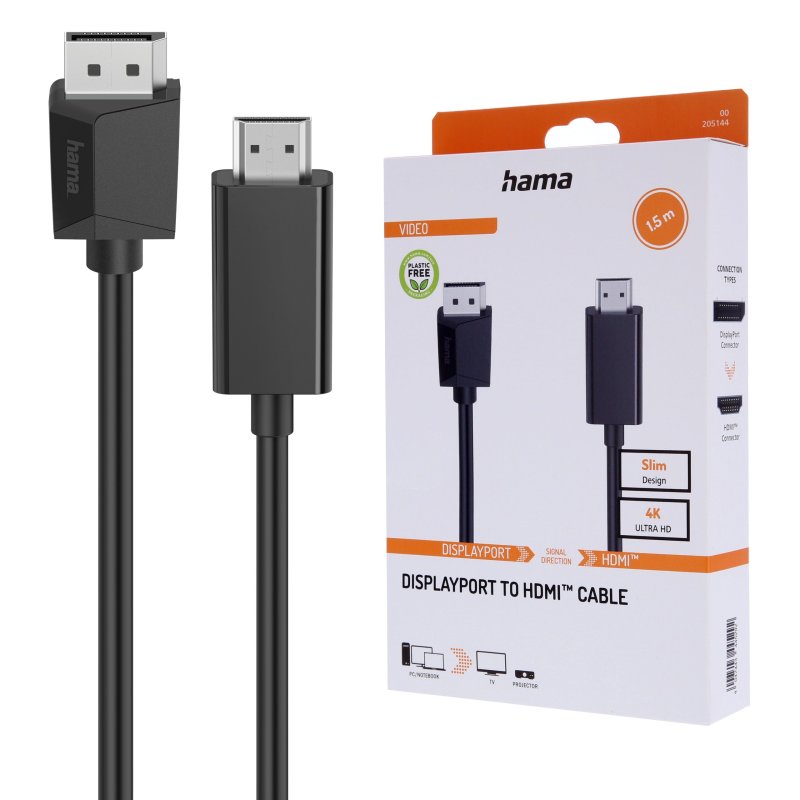 Hama Kabel Displayport, Hdmi 1.5M