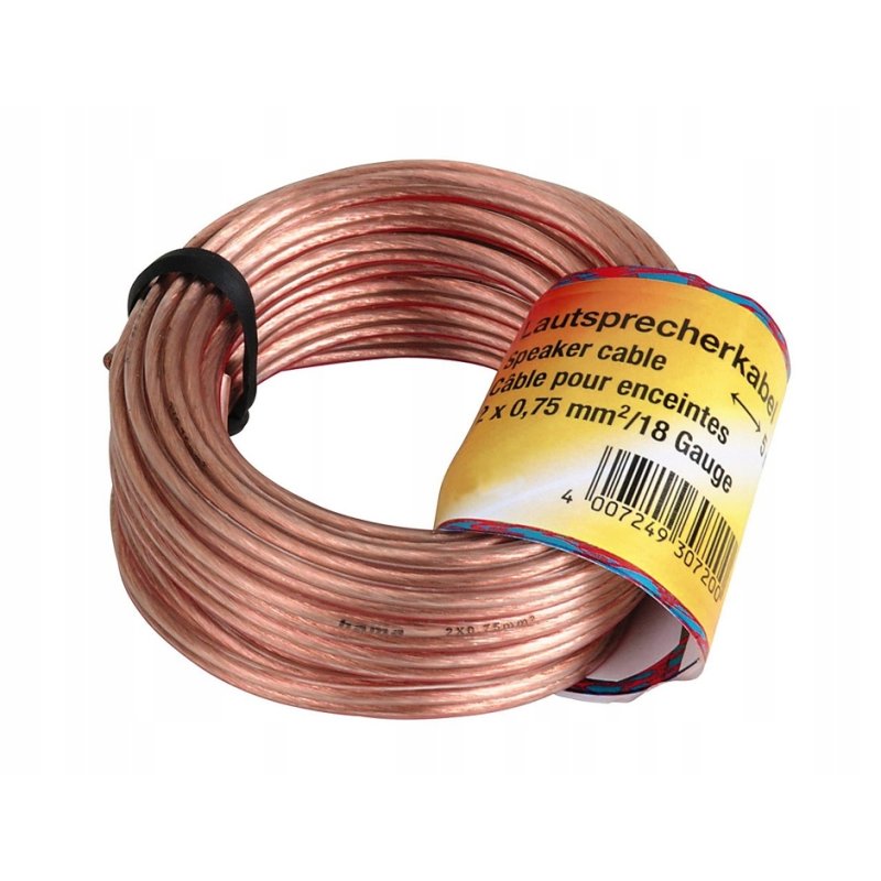 Hama KABEL GŁOŚNIKOWY przewód 2 x 0,75mm, 10m