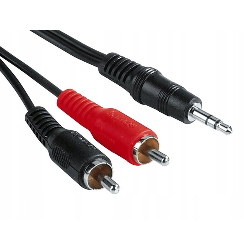 Hama KABEL JACK 3,5mm - 2 x CINCH 2m, koszowy