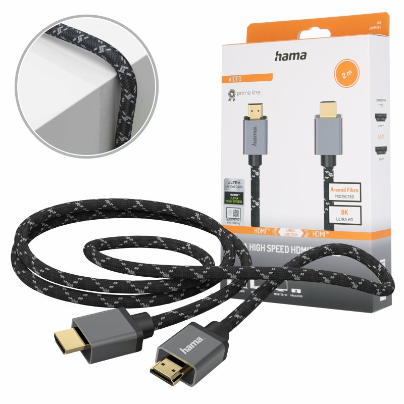 Hama Kabel Premium HDMI 2.1 Ultra High Speed 8K, 2M
