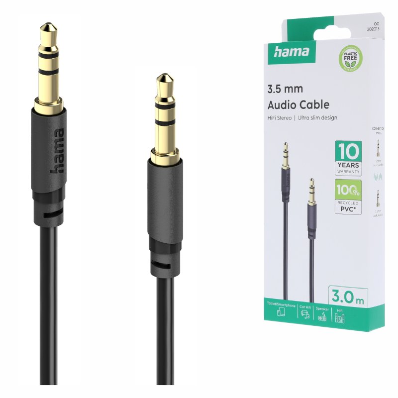 Kabel audio Hama 3,5 mm Jack-Jack 3 m