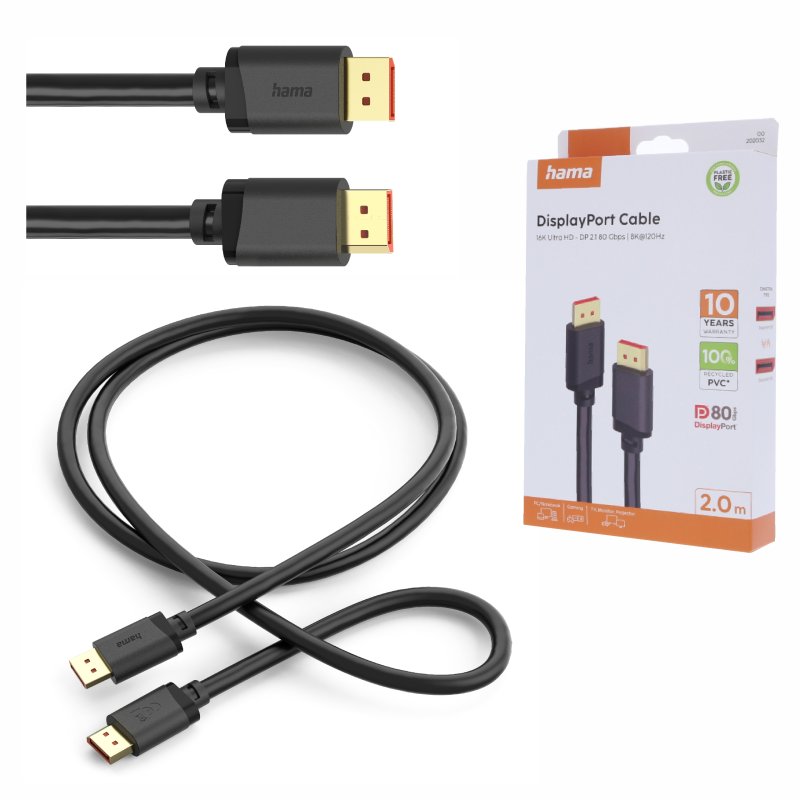 Kabel DisplayPort 2.1 16K 2 m Hama
