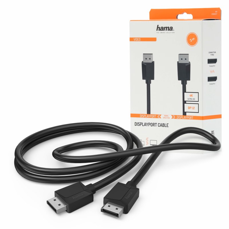 Kabel Displayport Hama 1.2 Ultra HD 4K 3 m