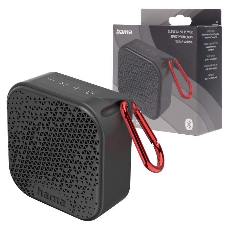 Kompaktowy i wodoodporny głośnik mobilny Hama Pocket 3.0 Bluetooth czarny